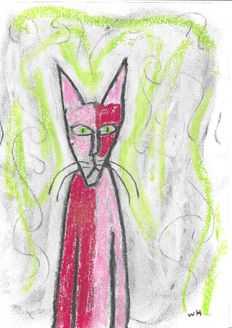 Red and pink cat